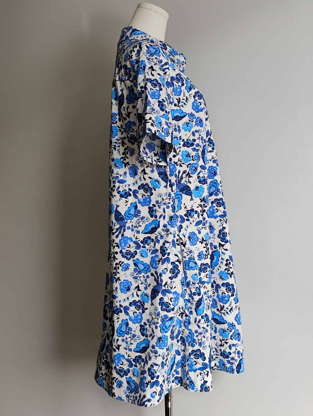 Kate Spade Peacock Floral Shirt Dress Size L - Picture 2 of 13